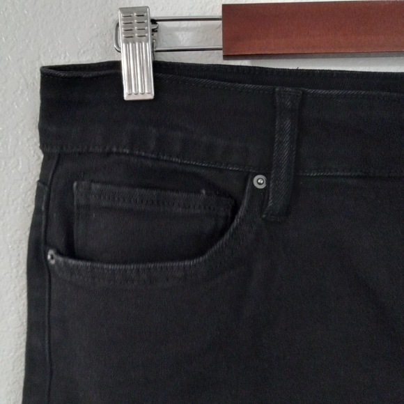 Vintage Royalty14 33x27 High Rise Button Fly Raw Hem Straight Jeans Black - Picture 8 of 15